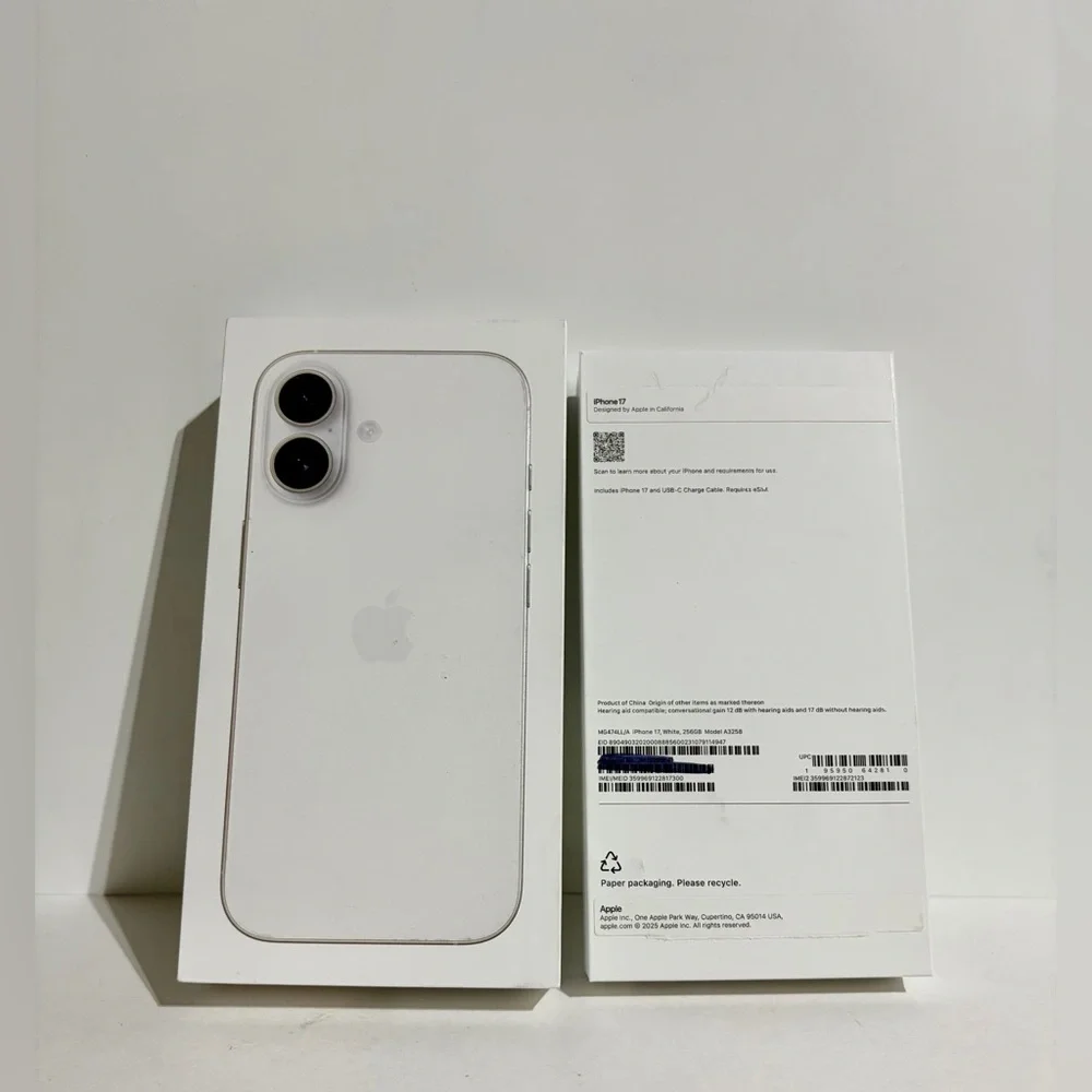 Apple iPhone 17 White 256GB Model A3258 EMPTY BOX ONLY Accessory Smartphone